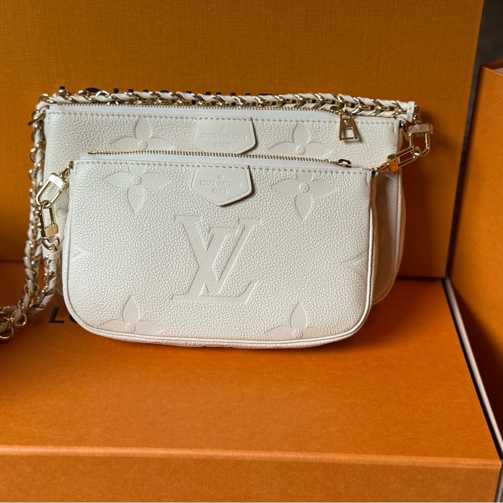 Louis Vuitton White Crossbody Bag with Monogram